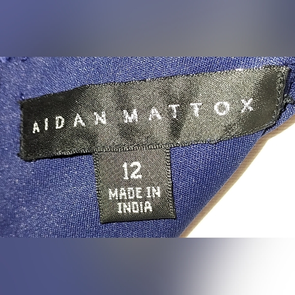 Aidan Mattox Navy Beaded & Sequin Full Length Sleeveless Gown NWT - Picture 8 of 13